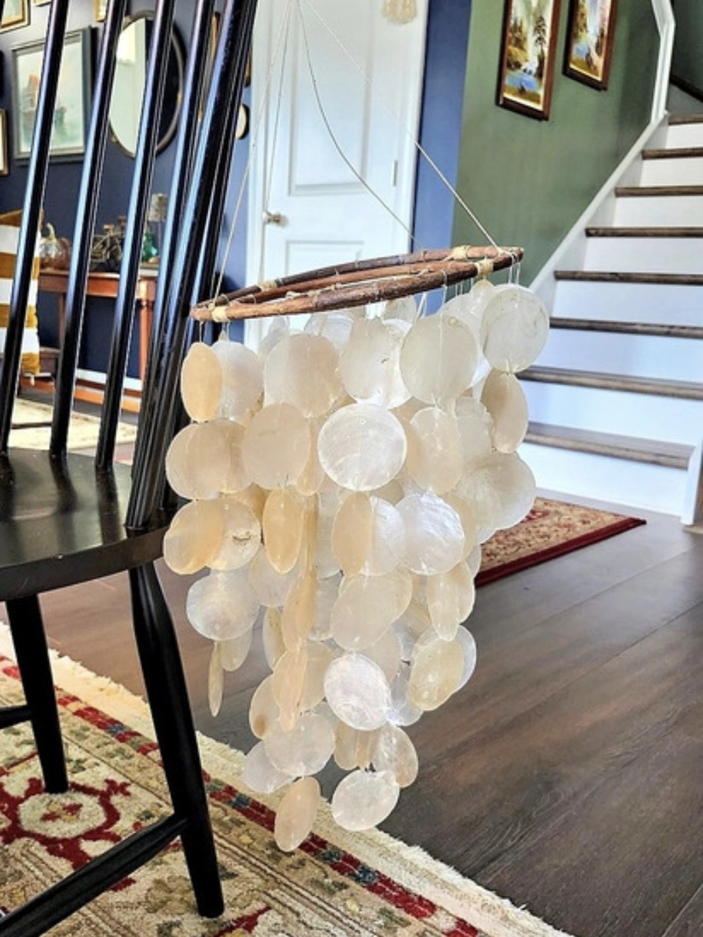 Hanging Capiz Shell Decor in White